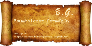 Baumholczer Germán névjegykártya